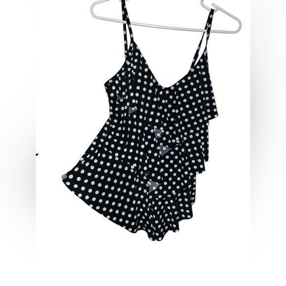 Magic‎ Suit Black And White Tankini Black And White Polka Dots Sz10 Built In Bra - Picture 2 of 6